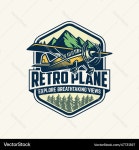 Retro Airplane Logo - Vintage Grunge – Royalty-Free Vector | VectorStock