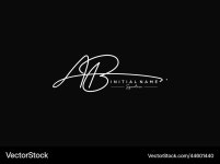 Elegant AB Signature Logo Template – Royalty-Free Vector | VectorStock