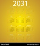Calendar 2031 (28151797) – Royalty-Free Vector | VectorStock