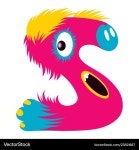 Monster S Alphabet Letter Royalty Free Vector Image Monster S Alphabet Letter Vector Image on VectorStock