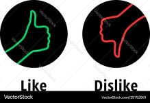 Like or dislike round simple logo Royalty Free Vector Image Like or dislike round simple logo vector image on VectorStock