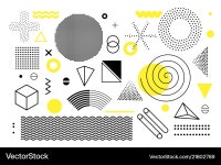 Geometric Shapes & Halftone Set Royalty Free Vector Geometric Shapes & Halftone Set Vector Image on VectorStock