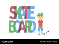 Young smiling guy with skateboard Royalty Free Vector Image Young smiling guy with skateboard vector image on VectorStock