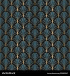 Art Deco Fan Pattern - Gold & Black – Royalty-Free Vector | VectorStock