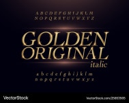 Elegant Gold Metallic Font Set – Royalty-Free Vector | VectorStock