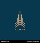 Geometric Tower Symbol – Royalty-Free Vector | VectorStock