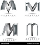 Silver Metallic M Logo Set Royalty Free Vector Image Silver Metallic M Logo Set Vector Image on VectorStock