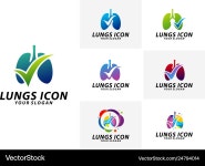 Lungs Health Logo Set - Medical Icon Royalty Free Vector Lungs Health Logo Set - Medical Icon Vector Image on VectorStock