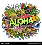 Aloha hand drawn cartoon doodle Royalty Free Vector Image Aloha hand drawn cartoon doodle vector image on VectorStock