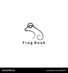 Frog hook logo line design – Royalty-Free Vector | VectorStock
