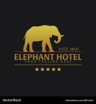 Elephant hotel logo and emblem Royalty Free Vector Image Elephant hotel logo and emblem vector image on VectorStock