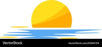 Blue Sunset Over Ocean – Royalty-Free Vector | VectorStock