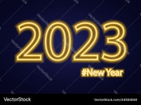 Neon Happy New Year 2023 Confetti – Royalty-Free Vector | VectorStock