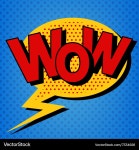 Vintage Comic Bubble - Wow Expression – Royalty-Free Vector | VectorStock