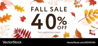 Autumn Sale Banner - Fall Leaves – Royalty-Free Vector | VectorStock