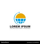 Travel Logo Template - Flight & Globe – Royalty-Free Vector | VectorStock