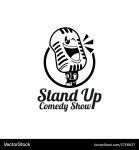 Funny Microphone Comedy Logo Royalty Free Vector Image Funny Microphone Comedy Logo vector image on VectorStock