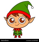 Cute cartoon elf on white background – Royalty-Free Vector | VectorStock