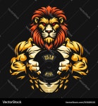 Fitness lion gym mascot character – Royalty-Free Vector | VectorStock