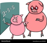 Cute Pig Studying Math – Royalty-Free Vector | VectorStock