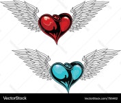 Romantic Heart with Wings – Royalty-Free Vector | VectorStock