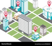Isometric City Hospital Layout Royalty Free Vector Image Isometric City Hospital Layout Vector Image on VectorStock