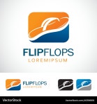 Flip flops logo design template – Royalty-Free Vector | VectorStock