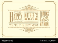 Vintage Mothers Day Typography Frame Royalty Free Vector Vintage Mothers Day Typography Frame vector image on VectorStock