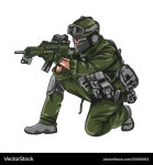 Soldier Aiming Rifle – Royalty-Free Vector | VectorStock