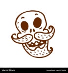 Vintage Hand-Drawn Skull with Beard Royalty Free Vector Vintage Hand-Drawn Skull with Beard Vector Image on VectorStock