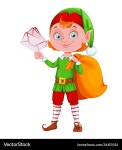 Merry Christmas Elf Cartoon – Royalty-Free Vector | VectorStock