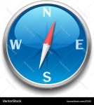 Blue Compass Icon (87251) – Royalty-Free Vector | VectorStock