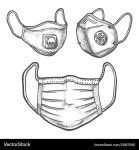 Surgical Mask & Respirator Sketch Royalty Free Vector Surgical Mask & Respirator Sketch vector image on VectorStock
