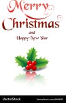 Festive Christmas Holly Card Royalty Free Vector Image Festive Christmas Holly Card vector image on VectorStock