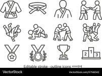 Martial arts icons (57148342) – Royalty-Free Vector | VectorStock