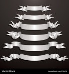 Metallic Ribbon Set - Silver Royalty Free Vector Image Metallic Ribbon Set - Silver vector image on VectorStock