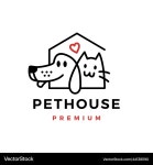 Cute Pet House Logo - Dog & Cat Royalty Free Vector Cute Pet House Logo - Dog & Cat vector image on VectorStock
