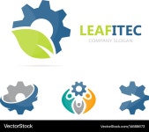 Gear and Leaf Mechanic Logo Royalty Free Vector Image Gear and Leaf Mechanic Logo vector image on VectorStock