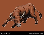 Angry muscle bull ready to attack Royalty Free Vector Image Angry muscle bull ready to attack vector image on VectorStock