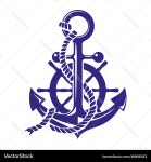 Anchor and Ships Wheel Symbol – Royalty-Free Vector | VectorStock