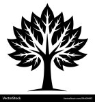 Black and White Tree Silhouette Royalty Free Vector Image Black and White Tree Silhouette Vector Image on VectorStock