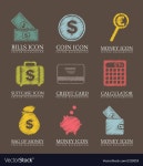 Money Icon Set - Brown Background Royalty Free Vector Image Money Icon Set - Brown Background vector image on VectorStock