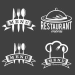 Vintage restaurant label or badge on blackboard Vector Image Vintage restaurant label or badge on blackboard vector image on... 