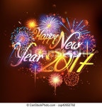 18 11 16 r2. Illustration of happy new year 2017 celebration abstract starburst seasons greetings background with firework.... 