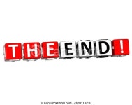 3d the end cube text on white background. | CanStock