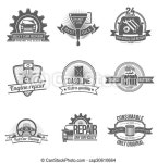 Auto service emblem. Premium quality auto service car repair industry emblem set isolated vector illustration. | CanStock