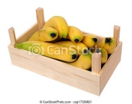 Banana in crate isolate on white. | CanStock