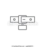 Black line collar with name tag icon isolated on white background. simple supplies for domestic animal. cat and dog care. pet... 