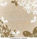 Brown background. Grunge brown background with plant and butterflies. | CanStock