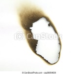 Burned paper isolated on white. | CanStock